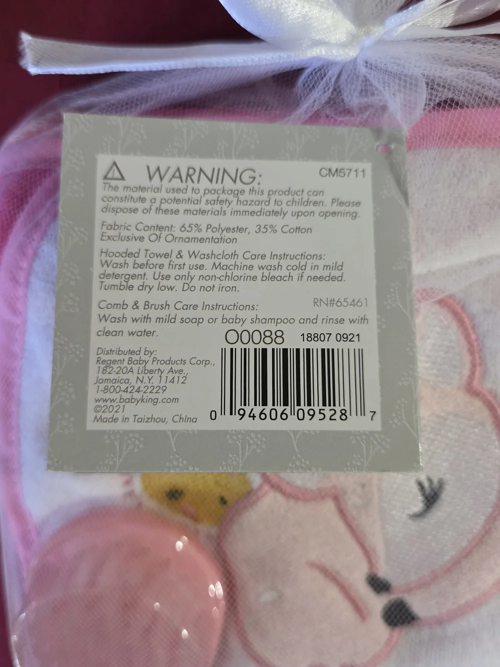 Le Be Be Hooded Towel & 4 Washcloth Set Pink Deer Sun Wood Outdoor NWT 2021 Set